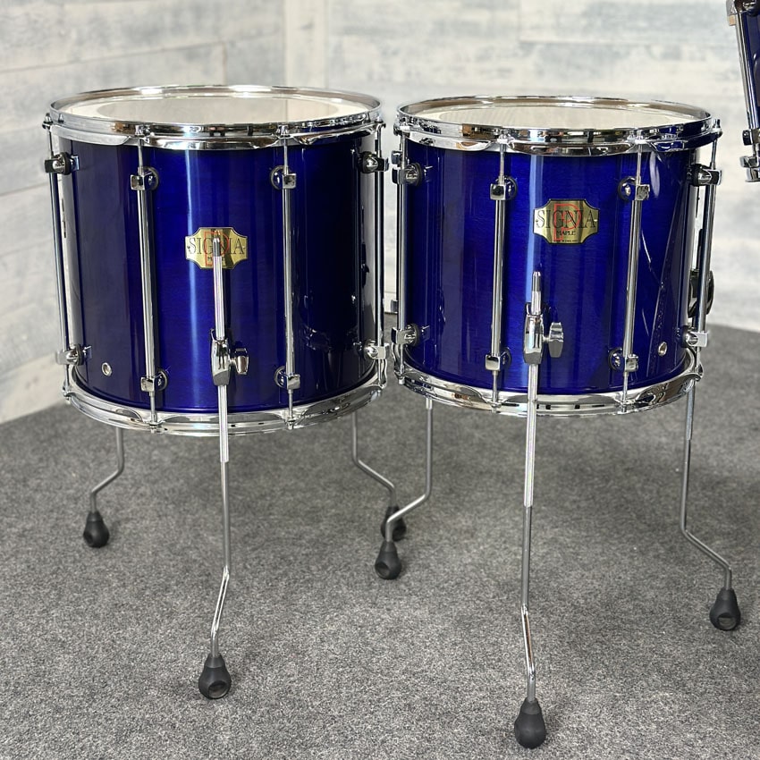 Used Premier Signia Maple 5pc Drum Set Sapphire Blue - Very Good - Drum Center Of Portsmouth