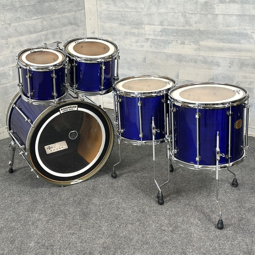 Used Premier Signia Maple 5pc Drum Set Sapphire Blue - Very Good - Drum Center Of Portsmouth