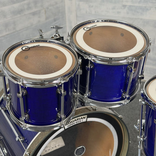 Used Premier Signia Maple 5pc Drum Set Sapphire Blue - Very Good - Drum Center Of Portsmouth