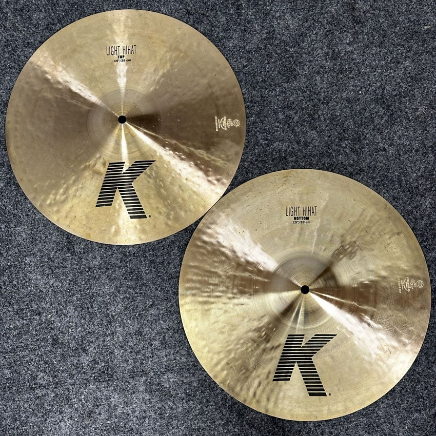 Used Zildjian K Light Hi Hat Cymbals 15" - Good - Drum Center Of Portsmouth