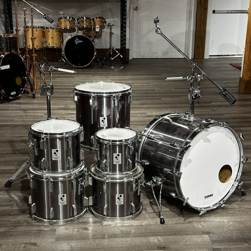 Used Vintage Sonor Performer 6pc Drum Set Chrome - Very Good - Drum Center Of Portsmouth