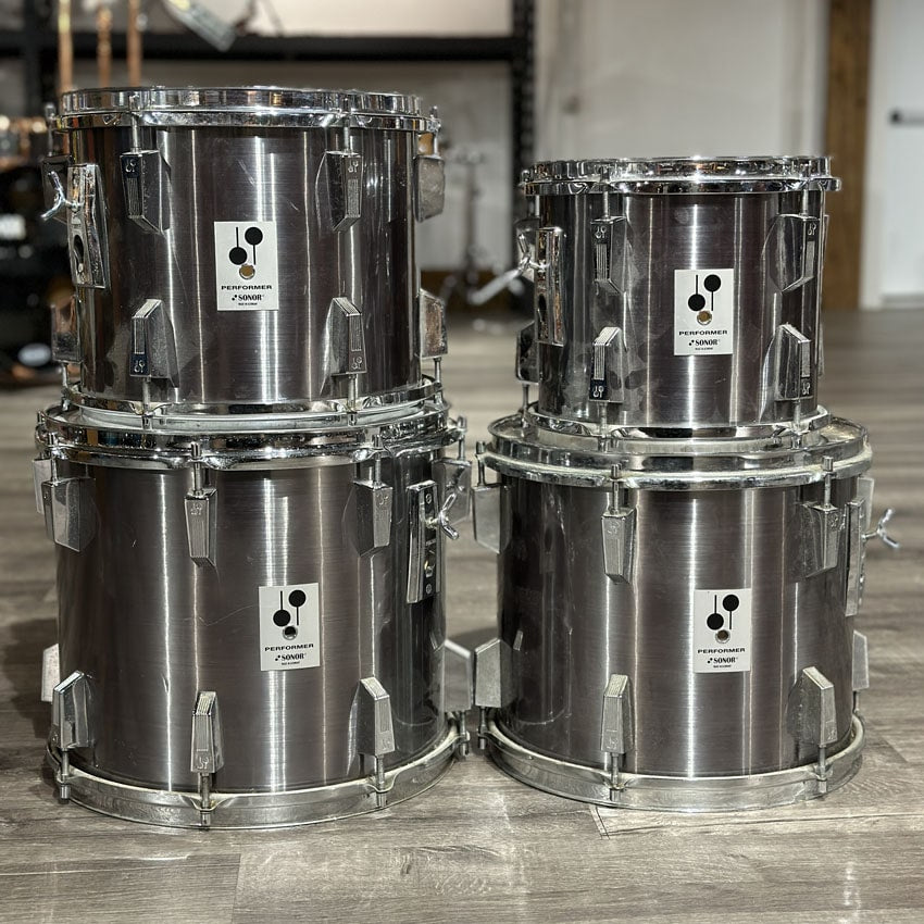 Used Vintage Sonor Performer 6pc Drum Set Chrome - Very Good - Drum Center Of Portsmouth