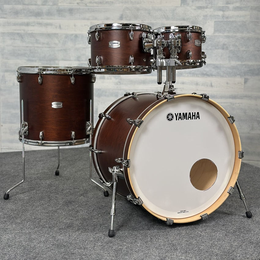 Used Yamaha Tour Custom Maple 4pc Drum Set w/22BD Chocolate Satin - Drum Center Of Portsmouth