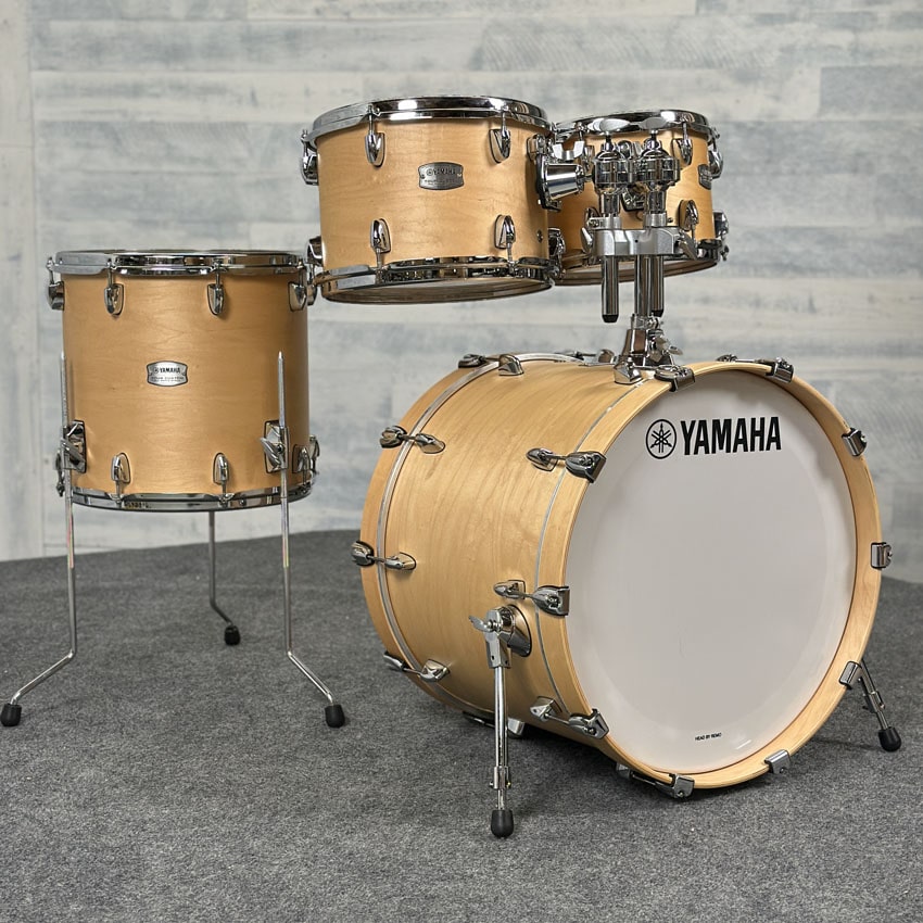 Used Yamaha Tour Custom Maple 4pc Drum Set w/20BD Butterscotch Satin - Drum Center Of Portsmouth