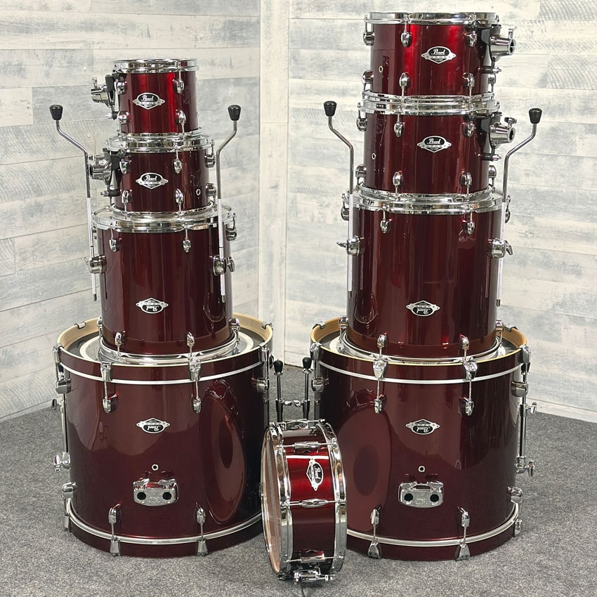 Used Pearl Export 9pc Drum Set Wine Red - Very Good - Drum Center Of Portsmouth