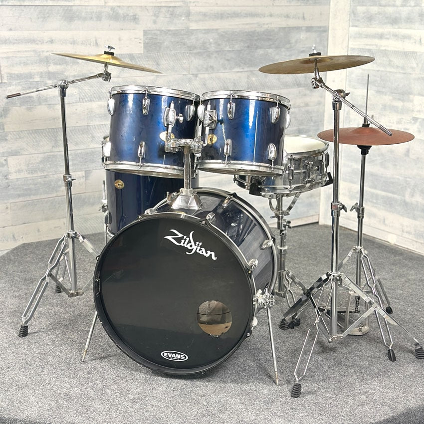 Used Tama Swingstar 5pc Drum Set Navy Blue Wrap w/Hardware & Cymbals - Good - Drum Center Of Portsmouth