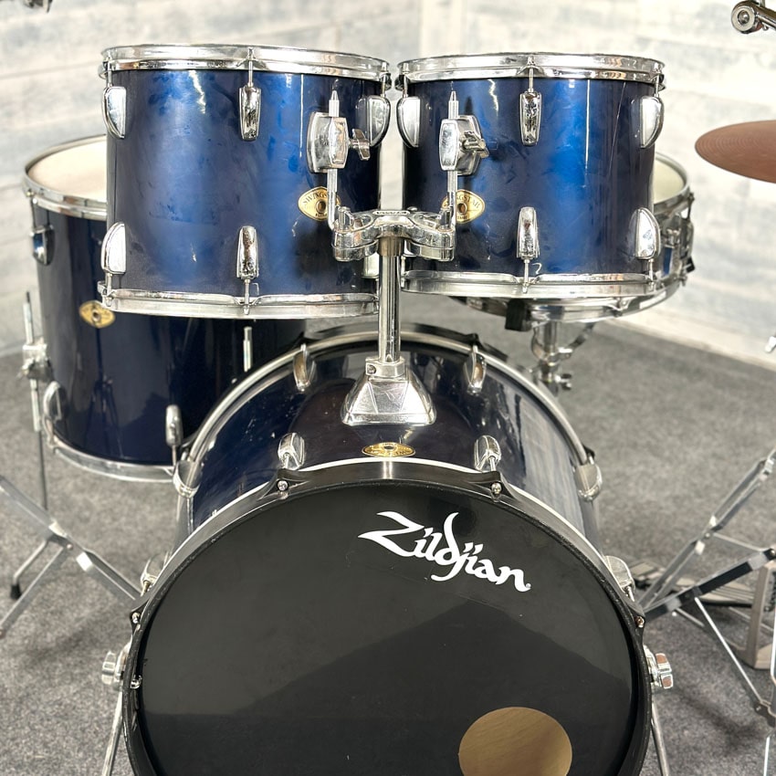 Used Tama Swingstar 5pc Drum Set Navy Blue Wrap w/Hardware & Cymbals - Good - Drum Center Of Portsmouth