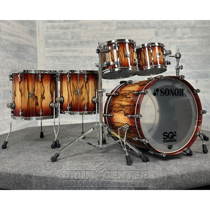 Sonor SQ2 Beech 5pc Drum Set Red Burst over African Marble Fade Gloss