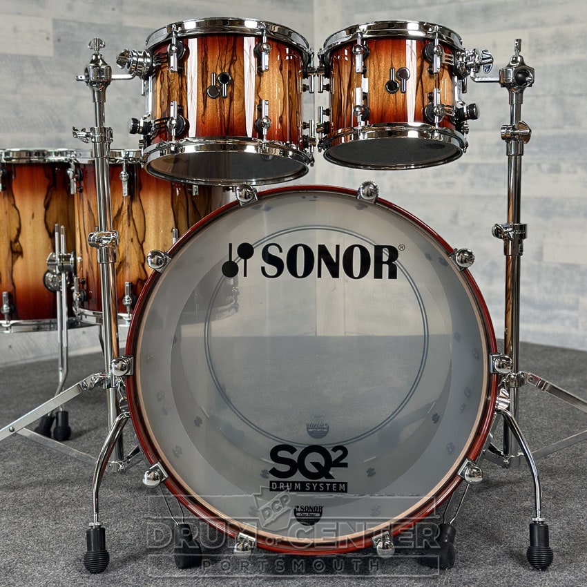 Sonor SQ2 Beech 5pc Drum Set Red Burst over African Marble Fade Gloss - Drum Center Of Portsmouth