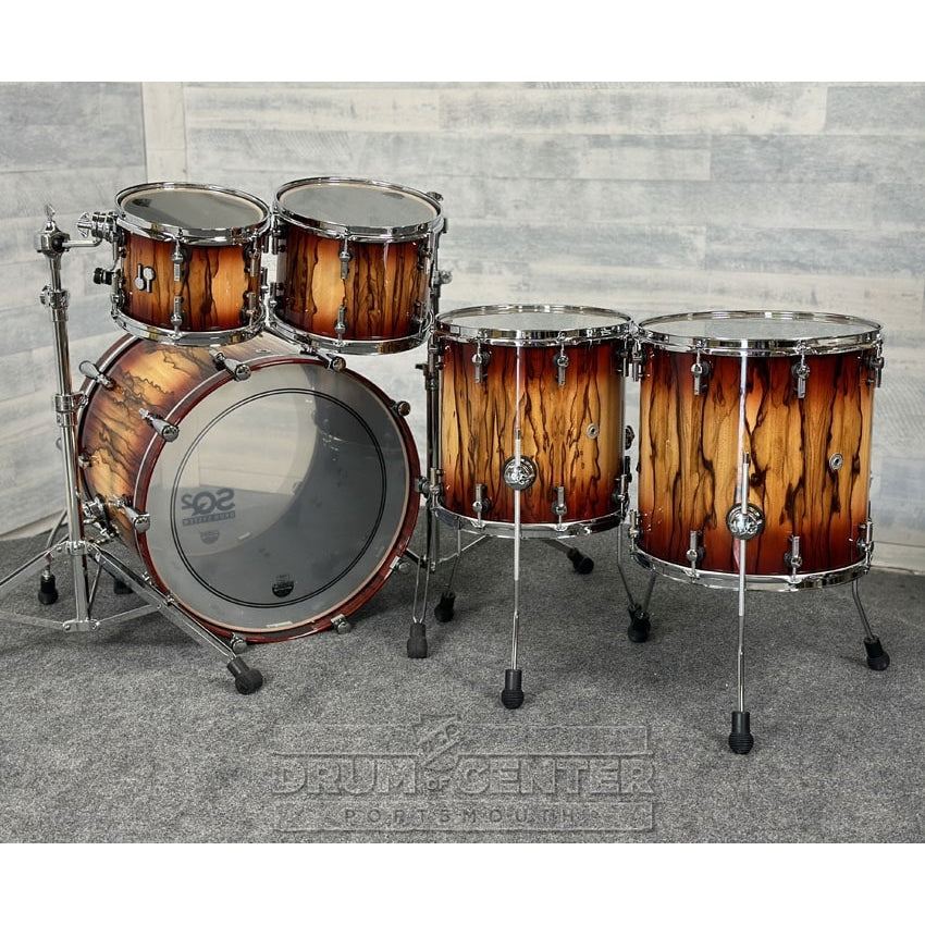 Sonor SQ2 Beech 5pc Drum Set Red Burst over African Marble Fade Gloss