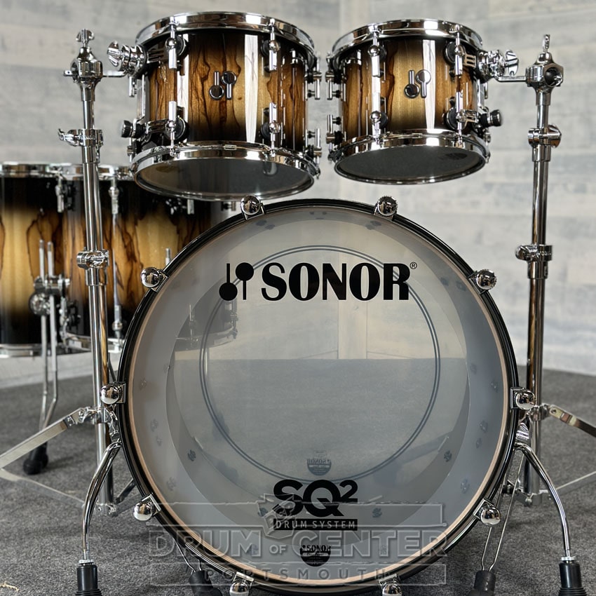 Sonor SQ2 Beech 5pc Drum Set Black Burst over African Marble Fade Gloss - Drum Center Of Portsmouth
