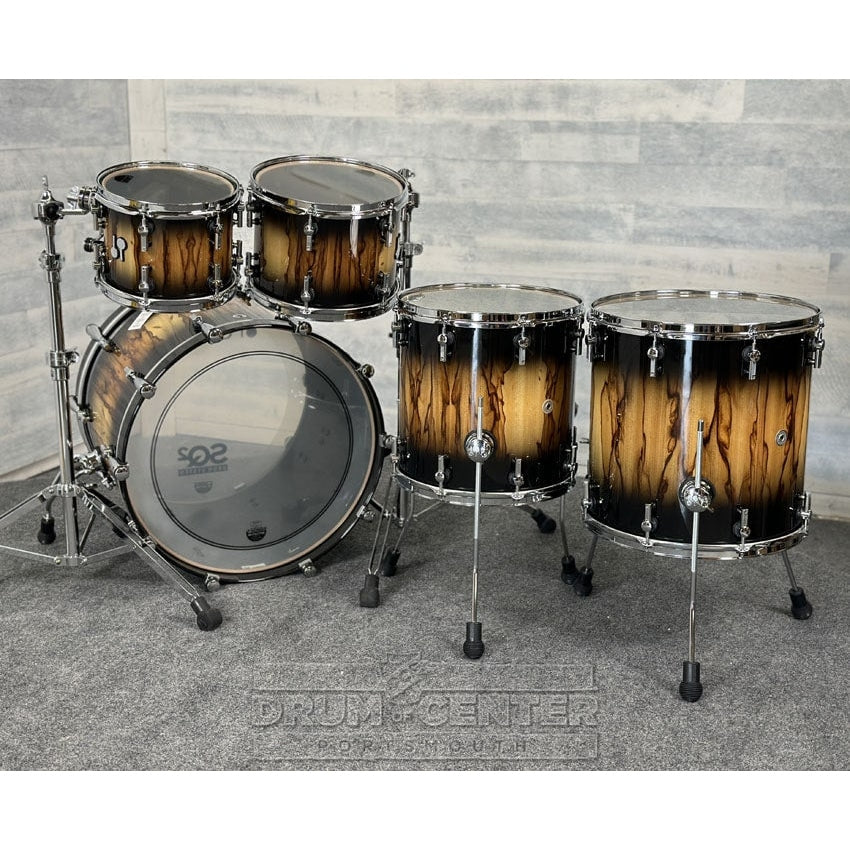 Sonor SQ2 Beech 5pc Drum Set Black Burst over African Marble Fade Gloss - Drum Center Of Portsmouth
