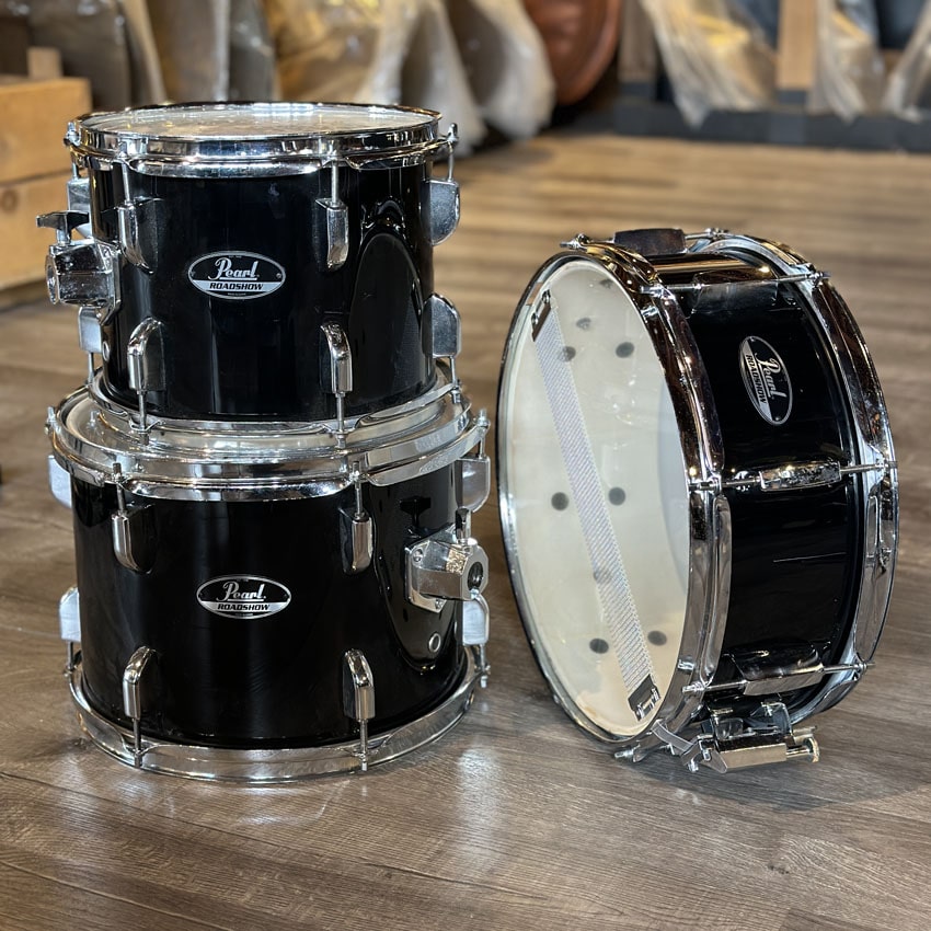 Used Pearl Roadshow 5pc Drum Set Piano Black - Good - Drum Center Of Portsmouth