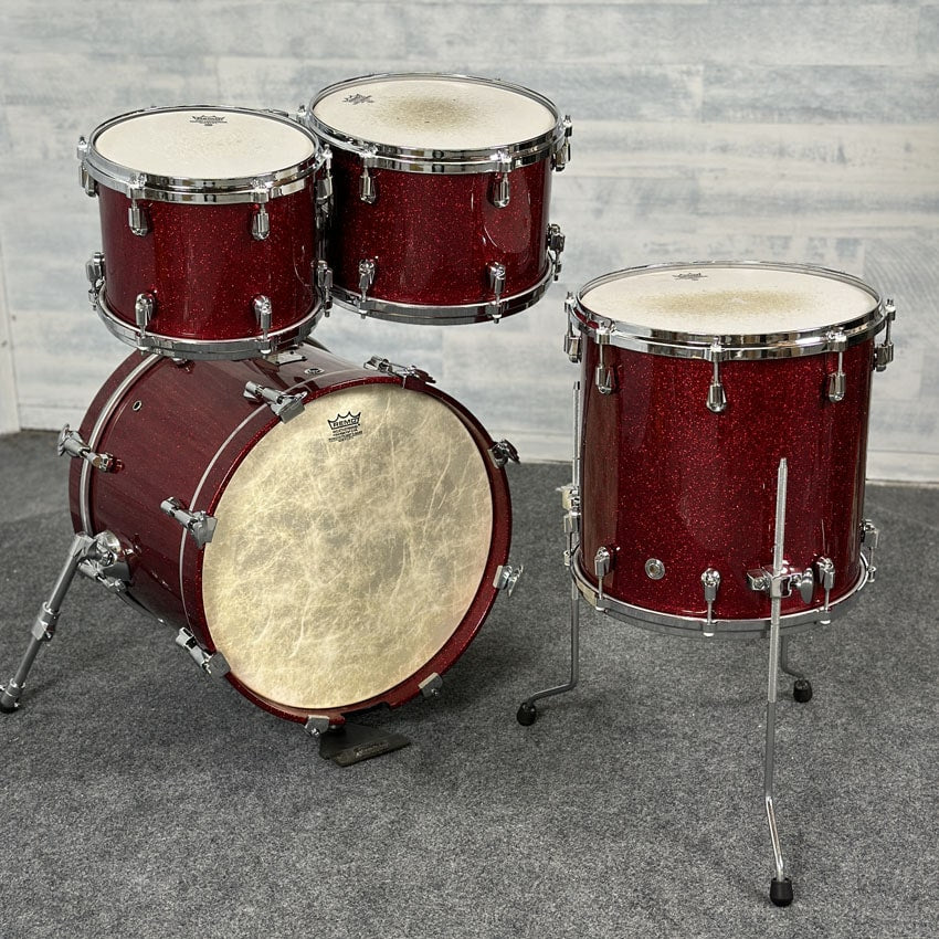 Used Yamaha Maple Custom Absolute 5pc Drum Set Red Sparkle - Very Good - Drum Center Of Portsmouth