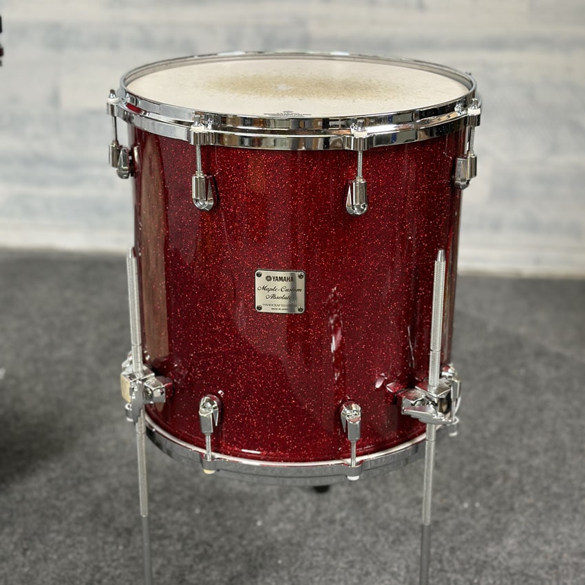 Used Yamaha Maple Custom Absolute 5pc Drum Set Red Sparkle - Very Good - Drum Center Of Portsmouth