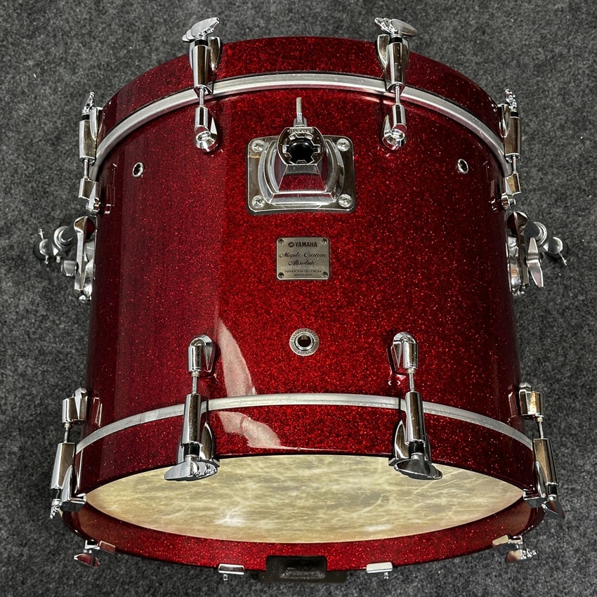 Used Yamaha Maple Custom Absolute 5pc Drum Set Red Sparkle - Very Good - Drum Center Of Portsmouth