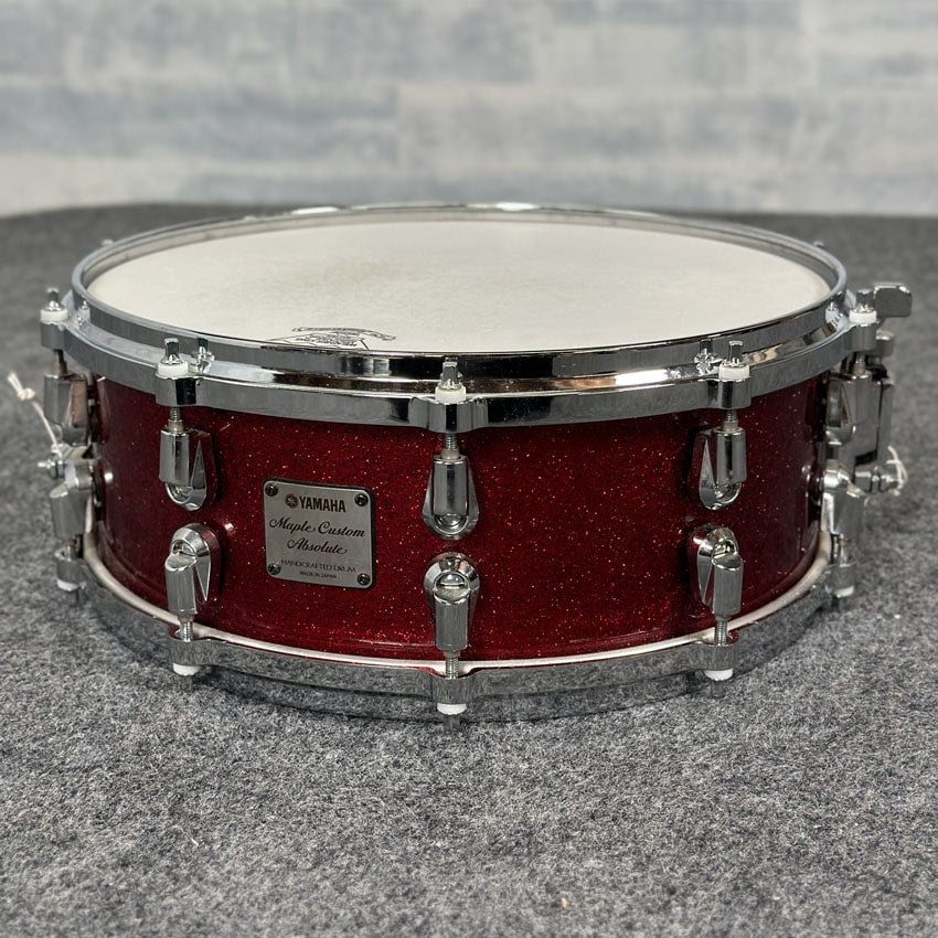 Used Yamaha Maple Custom Absolute 5pc Drum Set Red Sparkle - Very Good - Drum Center Of Portsmouth