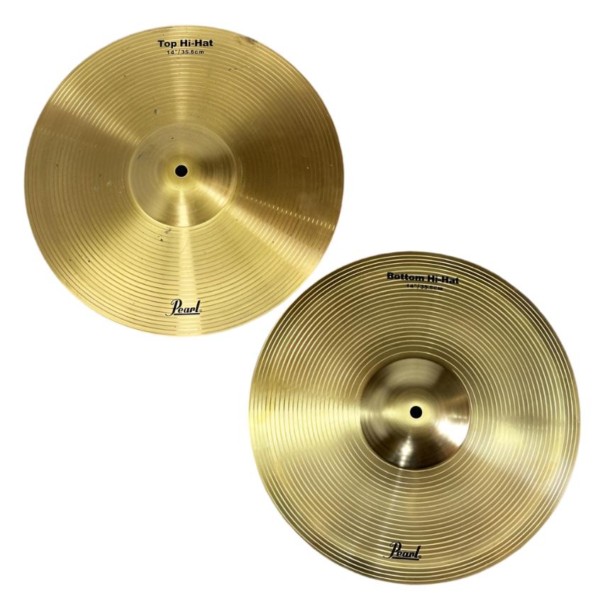 Used Pearl Brass Hi Hat Cymbals 14" - Good - Drum Center Of Portsmouth