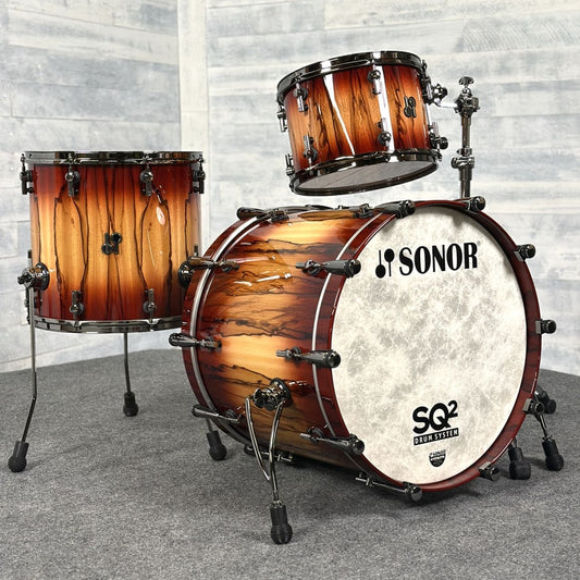 Sonor SQ2 Maple 3pc Drum Set Red Burst over African Marble Fade Gloss - Drum Center Of Portsmouth