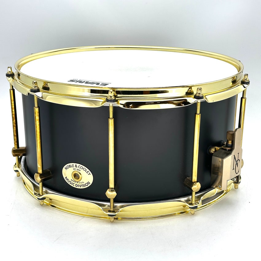 Used Noble & Cooley Solid Shell Walnut Snare Drum 14x7 Matte Black - Excellent - Drum Center Of Portsmouth
