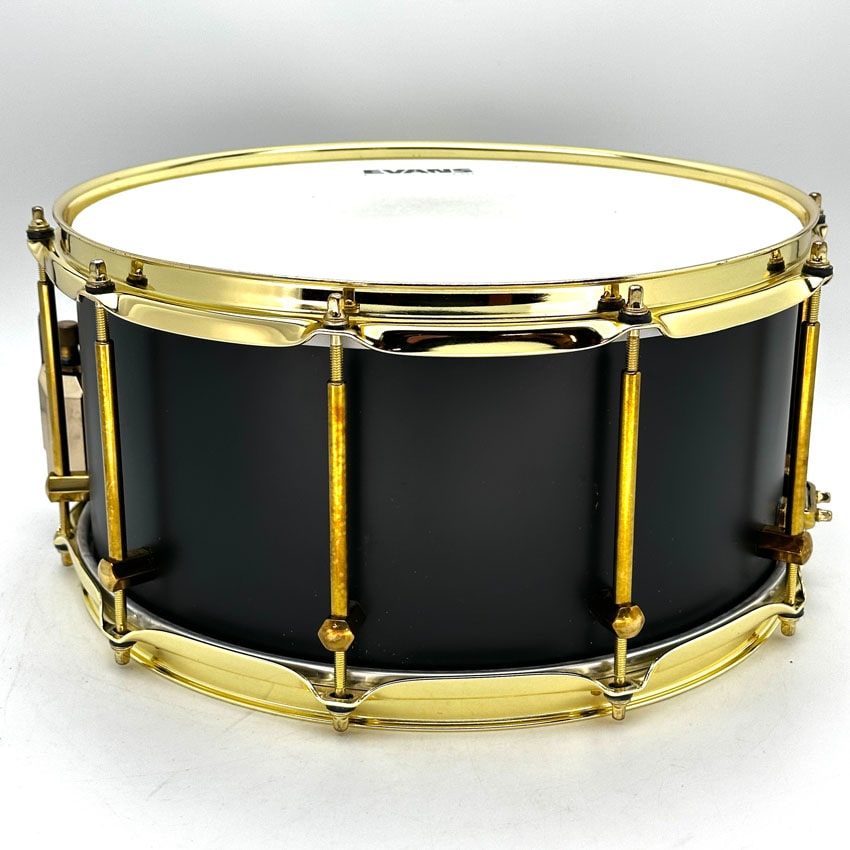 Used Noble & Cooley Solid Shell Walnut Snare Drum 14x7 Matte Black - Excellent - Drum Center Of Portsmouth