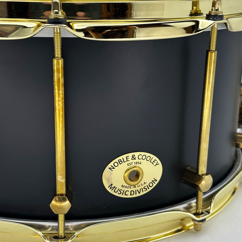 Used Noble & Cooley Solid Shell Walnut Snare Drum 14x7 Matte Black - Excellent - Drum Center Of Portsmouth