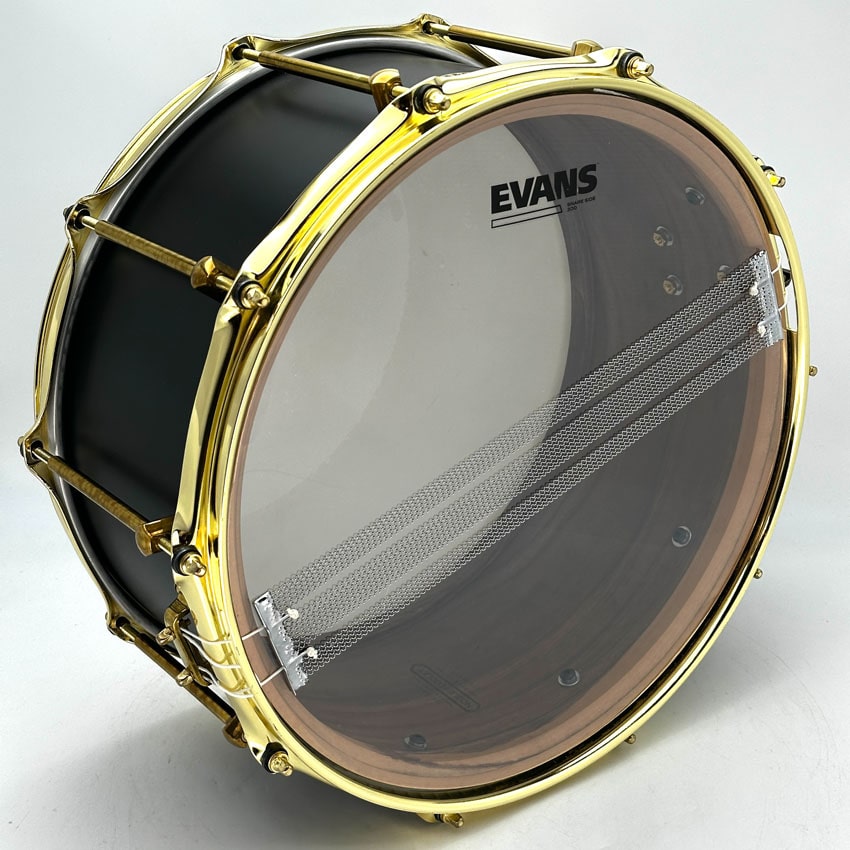 Used Noble & Cooley Solid Shell Walnut Snare Drum 14x7 Matte Black - Excellent - Drum Center Of Portsmouth