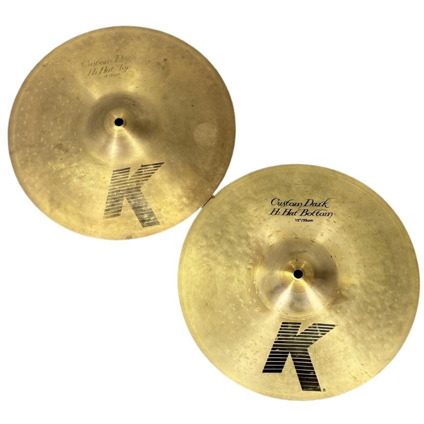 Used Zildjian K Custom Dark Hi Hat Cymbals 13" - Excellent - Drum Center Of Portsmouth