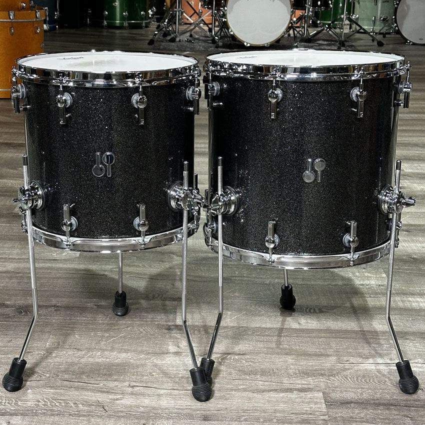 Used Sonor SQ2 5pc Drum Set 5pc Black Sparkle - Excellent - Drum Center Of Portsmouth