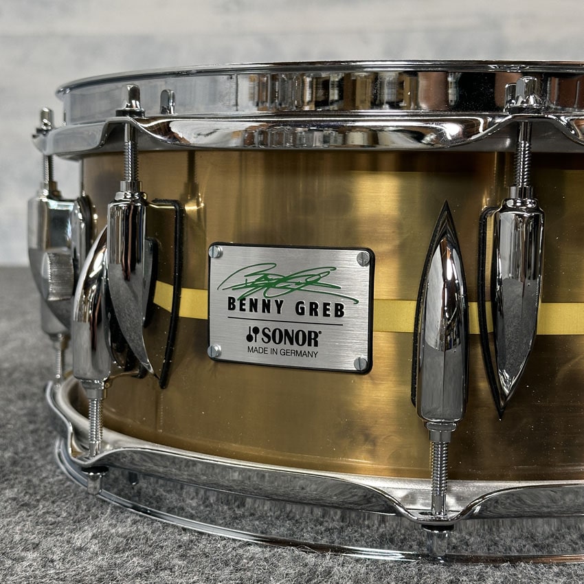 Used Sonor Benny Greb Signature Vintage Brass Snare Drum 13x5.75 - Excellent - Drum Center Of Portsmouth