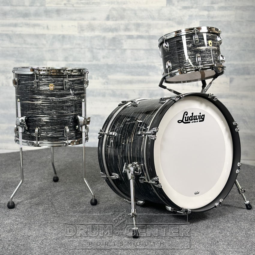 Ludwig Legacy Maple 3pc Downbeat Drum Set Vintage Black Oyster - Drum Center Of Portsmouth