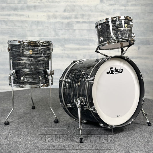 Ludwig Legacy Maple 3pc Downbeat Drum Set Vintage Black Oyster - Drum Center Of Portsmouth