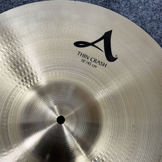 Used Zildjian A Thin Crash Cymbal 18" - Very Good - Drum Center Of Portsmouth