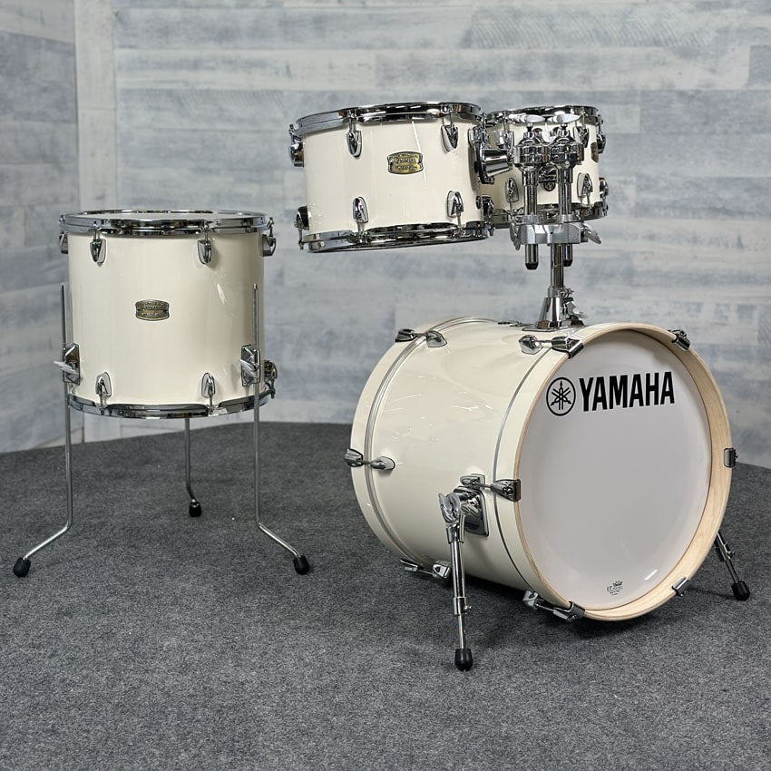 Used Yamaha Stage Custom Birch 4pc Jazz Drum Set Classic White - Drum Center Of Portsmouth