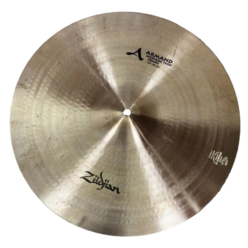 Used Zildjian A Armand Medium Thin Crash Cymbal 16" - Good - Drum Center Of Portsmouth
