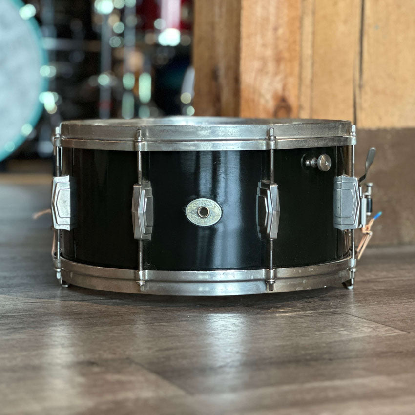 Used Vintage Ludwig & Ludwig Snare Drum 14x6.5 Black Lacquer - Very Good - Drum Center Of Portsmouth