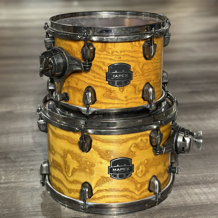 Used Mapex Saturn IV 5pc Drum Set Exotic Ash Burl - Good - Drum Center Of Portsmouth