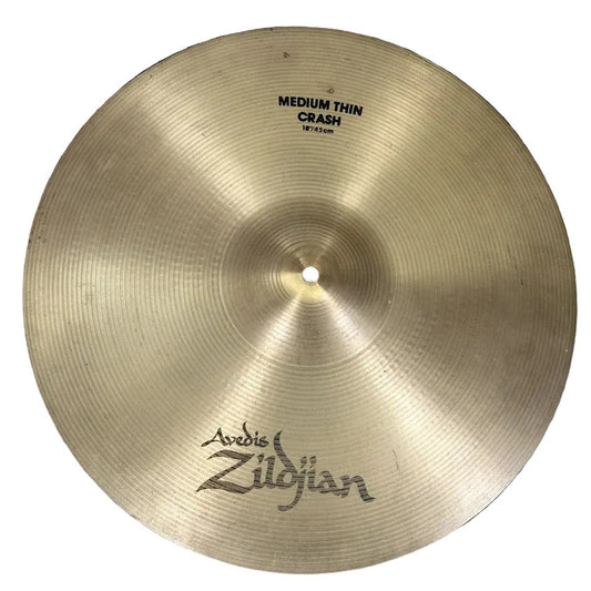 Used Zildjian A Medium Thin Crash Cymbal 18" - Good - Drum Center Of Portsmouth
