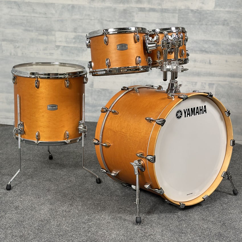 Used Yamaha Tour Custom Maple 4pc Drum Set w/22BD Caramel Satin - Drum Center Of Portsmouth