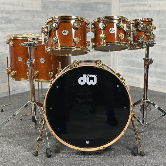 DW Collectors PurpleCore Cherry 6pc Drum Set Brown Birdseye Maple w/Gold Hw - Drum Center Of Portsmouth