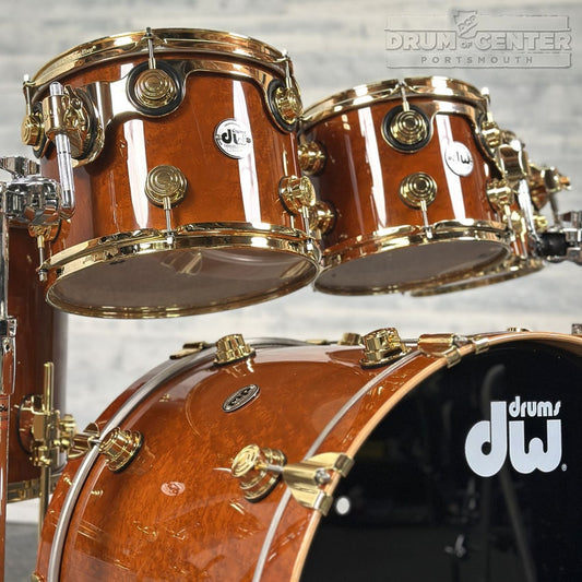 DW Collectors PurpleCore Cherry 6pc Drum Set Brown Birdseye Maple w/Gold Hw - Drum Center Of Portsmouth