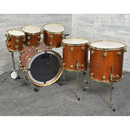 DW Collectors PurpleCore Cherry 6pc Drum Set Brown Birdseye Maple w/Gold Hw - Drum Center Of Portsmouth