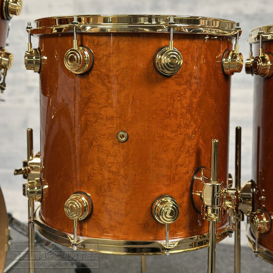 DW Collectors PurpleCore Cherry 6pc Drum Set Brown Birdseye Maple w/Gold Hw - Drum Center Of Portsmouth
