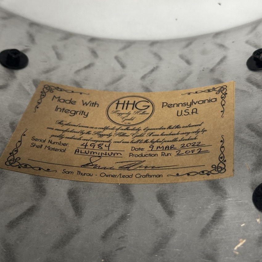 Used HHG Diamond Plate Aluminum Snare Drum 14x6.5 - Very Good - Drum Center Of Portsmouth