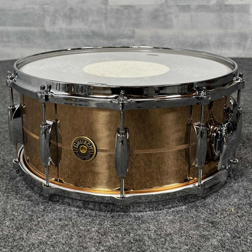 Used Gretsch USA Solid Phosphor Bronze Snare Drum 14x6.5 - Drum Center Of Portsmouth
