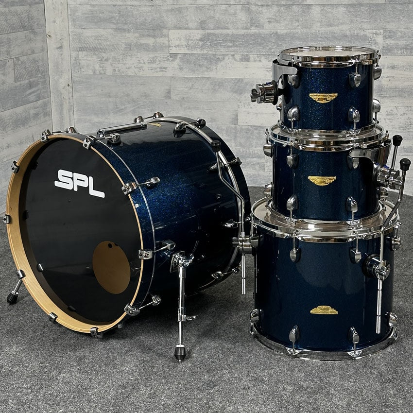 Used SPL 4pc Drum Set Blue Sparkle - Very Good - Drum Center Of Portsmouth