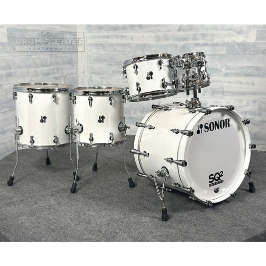 Sonor SQ2 Beech 5pc Drum Set White Sparkle Gloss - Drum Center Of Portsmouth