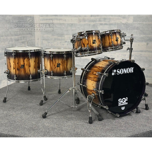 Sonor SQ2 Beech 5pc Drum Set Violet Burst over African Marble DEMO MODEL - Drum Center Of Portsmouth