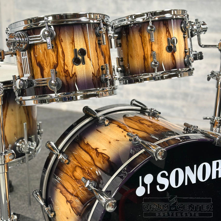 Sonor SQ2 Beech 5pc Drum Set Violet Burst over African Marble DEMO MODEL - Drum Center Of Portsmouth