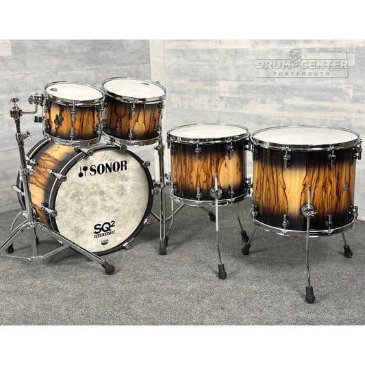 Sonor SQ2 Beech 5pc Drum Set Violet Burst over African Marble DEMO MODEL - Drum Center Of Portsmouth